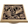 Декоративная решетка для душевого трапа Bronze de Luxe Рыбы 10x10 21980 бронза